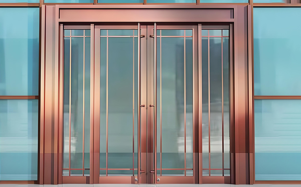 白碱滩玻璃地弹门